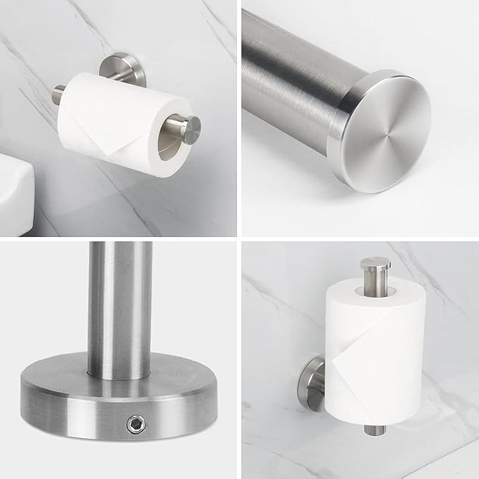 NearMoon Bathroom Hardware Set SUS 304 Thicken Stainless Steel-Towel Bar Set Include 16" Towel Rod, Toilet Paper Holder, Multifunctional Hooks Bathroom Accessories (Brushed Nickel, 10 Pcs)