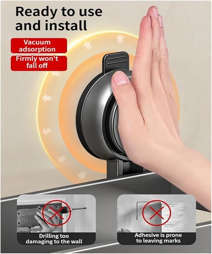No Drill Suction Cup Suction Bathroom Rack Bathroom Shelf Toilet Space Aluminum Hanging Rack Bathroom Organizer Hang On The Wall(Grey layer 50cm)
