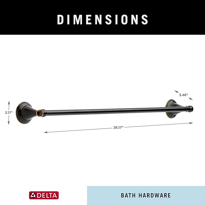 DELTA Windemere 24 inch Bar, Oil Rubbed Bronze, Bathroom Accessories, 70024-OB