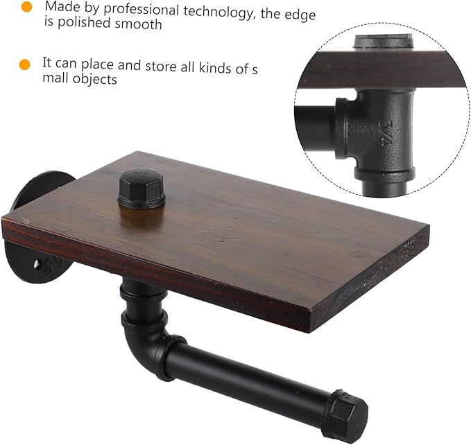 balacoo Wall-Mounted Storage Rack Toilet Holder Stand Rustic Bathroom Shelf Decorative Wall Rack