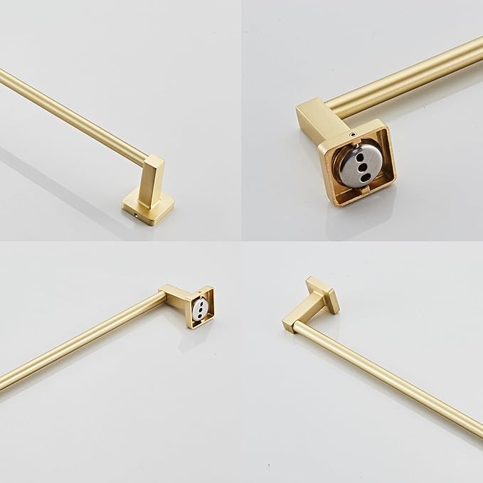 Wall Mounted Towel Rack for Bathroom, 24 Inch Brushed Light Gold Towel Bar with Stainless Rack and Hand Towel Holder, Bathroom Towel Racks and Shower Towel Rack (Gold, 26 Inch)