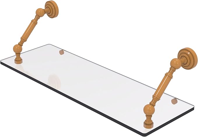 Allied Brass DT-1-24-GLY Dottingham Collection 24 Inch Floating Glass Shelf, Golden Yellow