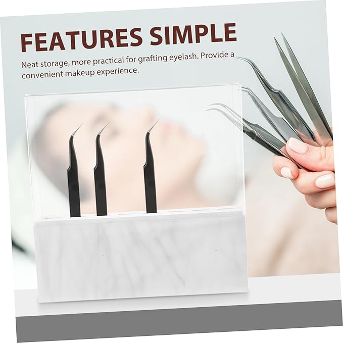 Tweezers Holder for Display Compartment Makeup Tweezers Stand Space-saving Organizer for Beauty Salons Home Use Easy to Clean Transparent Design
