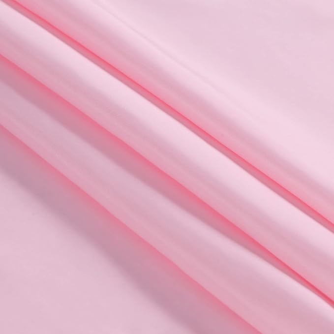 Ruffled Pink Modern Polyester Fabric Shower Curtain,Solid Waterproof Decoratived Farmhouse Shower Curtains for Bathroom,72" W x Extra High 78" L