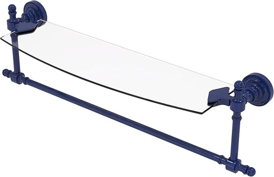 Allied Brass Retro Dot Collection Glass Vanity Shelf with Integrated Towel Bar