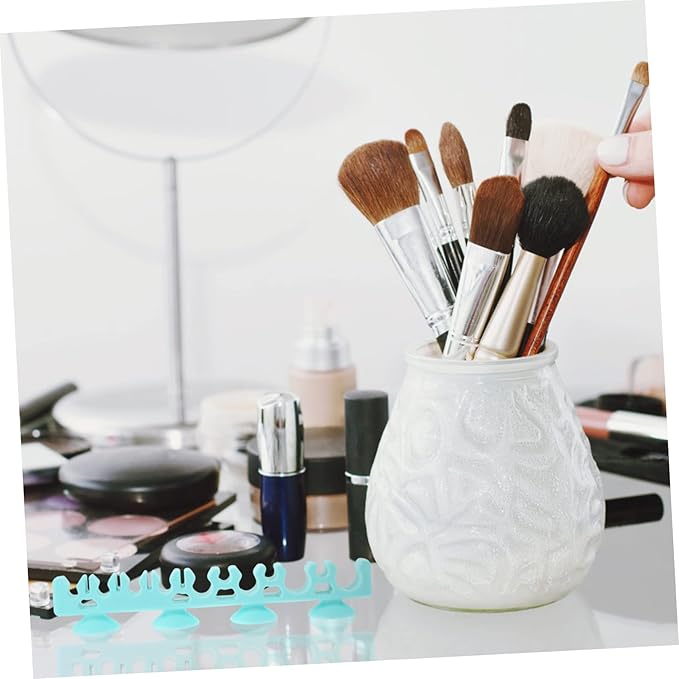 Beavorty Cosmetic Brush Storage Rack 1pc Silicone Makeup Brush Paint Silicone Holder Makeup Storage Organizer Box Drying Shelf Holder Organizer Desk