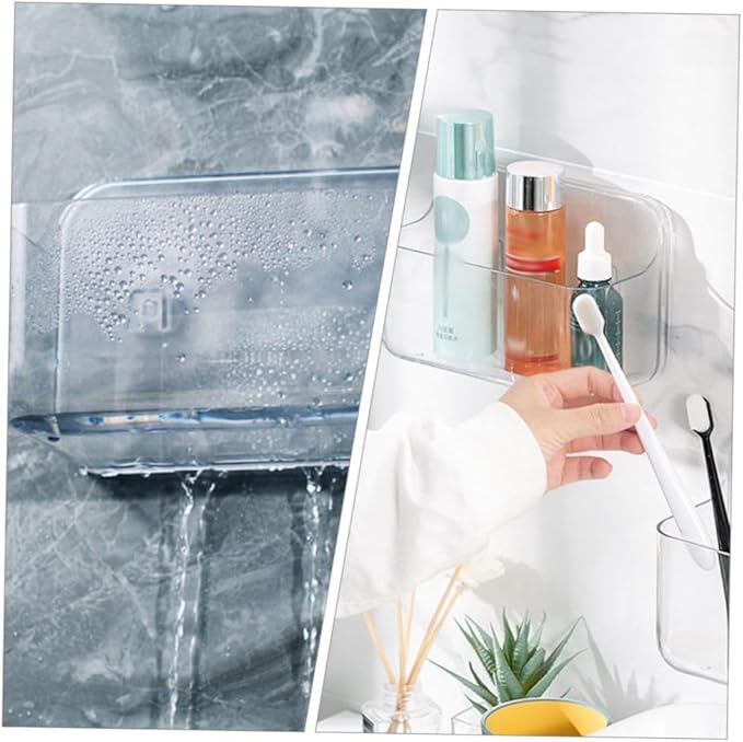 VILLCASE Wall-Mounted Storage Rack Punch-Free Bathroom Shelf Organizer for Kitchen and Toilet Design Space-Saving Easy to Install