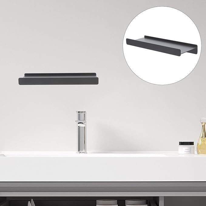 Wall Mounted Bathroom Shelf 30cm Aluminum Alloy Narrow Metal Shelving Rack Space-Saving Storage for Bathroom and Bedroom Organization