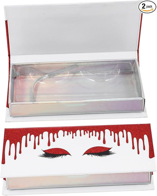 2pcs Eyelash Case Portable Storage Box Elegant Packaging for False Lashes Lightweight Organizer Reusable Eyelash Holder for Daily Makeup Use