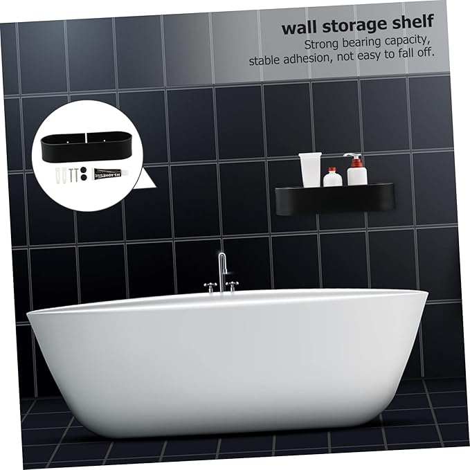 PRETYZOOM 1pc Punch Wall-Mounted Metal Shelf Bathroom and Kitchen Storage Rack Organizer for Toiletries Easy to Install High Fence Design to Prevent Falling Items