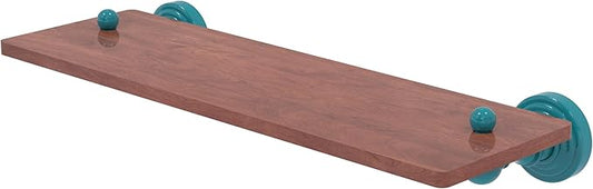 Allied Brass WP-1-16-IRW-GLT Waverly Place Collection 16 Inch Solid IPE Ironwood Shelf, Glokzin Teal