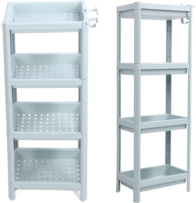 Bathroom Floor Shelf, Bathroom Storage, Open Shelf, Freestanding Corner Shelves, Shelves, Storage Shelves, Nordic (4 Tiers)