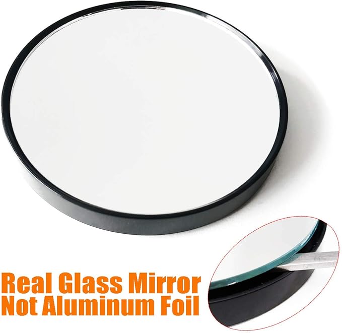 TTSAM 10X Magnifying Makeup Mirror, Round Mirror 2 Suction Cups Facial Makeup Cosmetic Absorption Shaving Home Makeup Travel Essential(Diameter 3.46 inches)