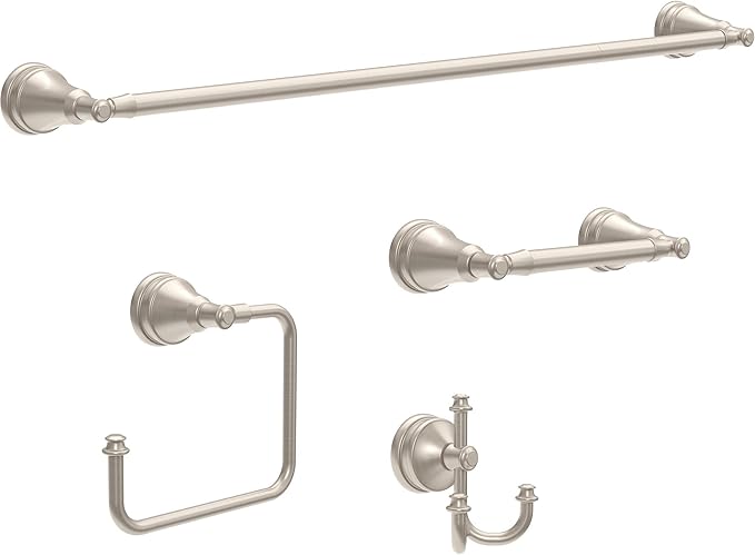 Delta Mylan (1-Pack) 18'' w/ 6" Extender Towel Rack for Bathroom SpotShield Brushed Nickel Extendable 18-24" Towel Bar for Bathroom Wall Towel Holder Rod Wall Mounted MYN18-DN