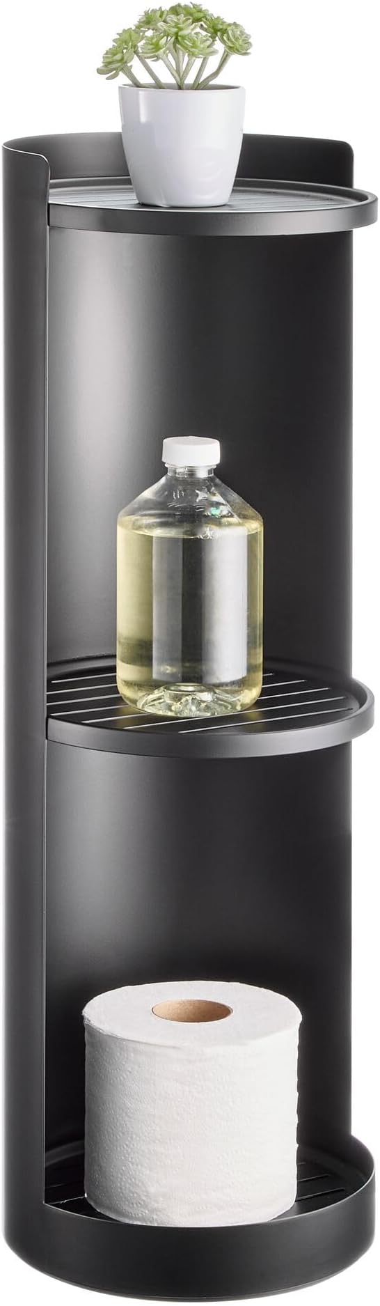 iDesign Freestanding 3-Tier Rotating Bathroom Organizer - Matte Black