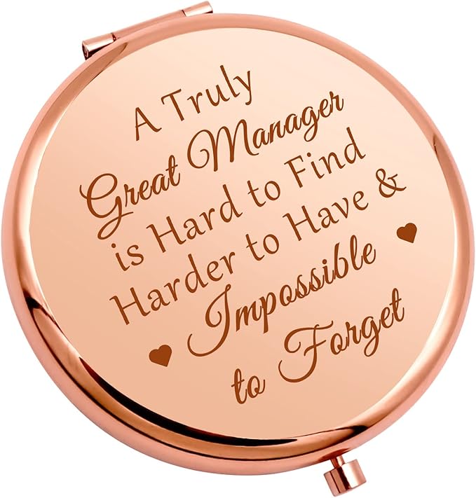 Best Manager Appreciation Gifts Compact Makeup Mirror Manager Leaving Gift Supervisor Gift for Women Leader Boss Coworker Friend Birthday Present Retirement Goodbye Going Away Personal Mirror