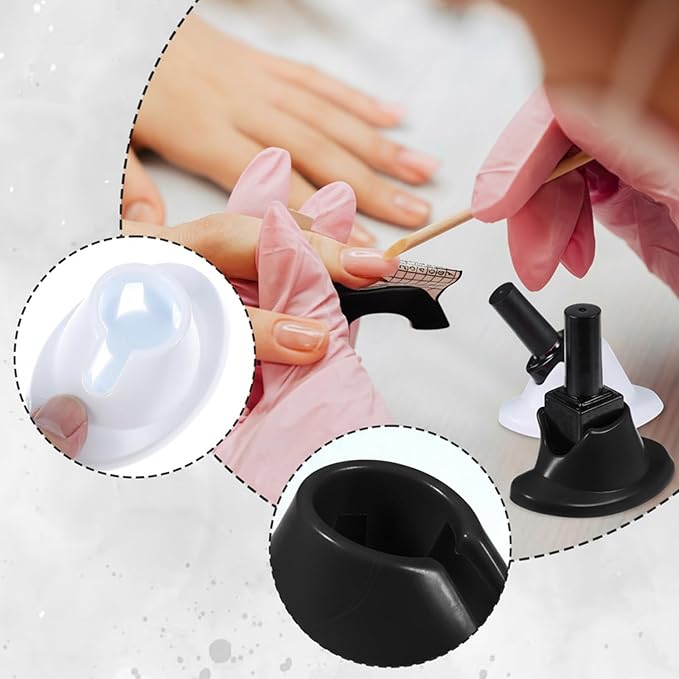 2 Pieces Soft Rubber Nail Polish Bottle Holder Spill-proof Storage Rack Display Stand Durable for Hand Care Display Art Tools and Nail Salon Foot