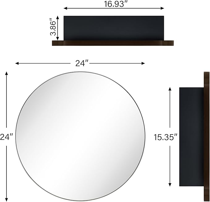 Surface Mount Oil Rubbed Bronze Round CircleBathroom Medicine Cabinet with Mirror Circlular Shaped Stainless Steel Metal Framed Medicine Cabinets Bathroom Cabinet with Mirror 24'' Diameter