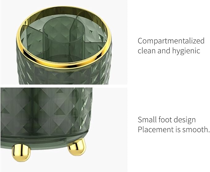 360° Rotating Makeup Organizer, Spinning Cosmetic Storage Tower with 5 Shelves, for Desktop Vanity Organizer, Bathroom and Stationery (Dark Green)