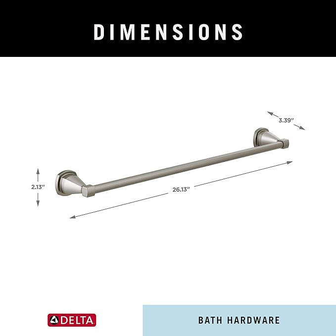 Delta Faucet 77624-SS Stryke Towel Bar, 24 inch, Stainless