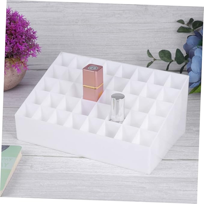 Slots Lipstick and Makeup Organizer Creative Storage Box for Lipsticks and Jewelry Cosmetic Desk Organizer for Home and Shop Use