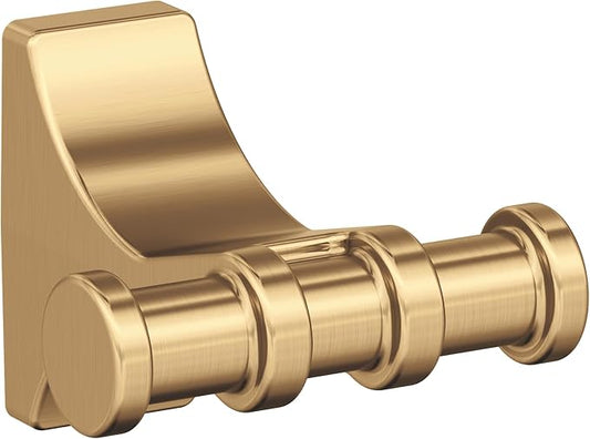 Amerock BH36050CZ | Champagne Bronze Double Robe Hook | 2-15/16 in. (75 mm) Length Towel Holder | Davenport | Towel Hook for Bathroom | Bathroom Hardware | Bath Accessories