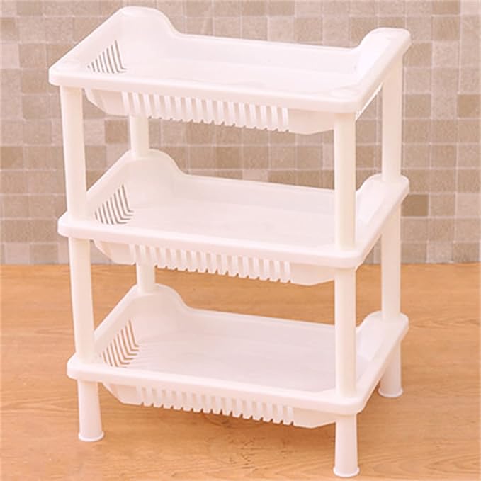 Zerodis 3 Tier Bathroom Shelf Organizer Tool Simple Assembly Multifunction Standing Rack Ideal for Bathroom Kitchen and Laundry Room Storage (#6)