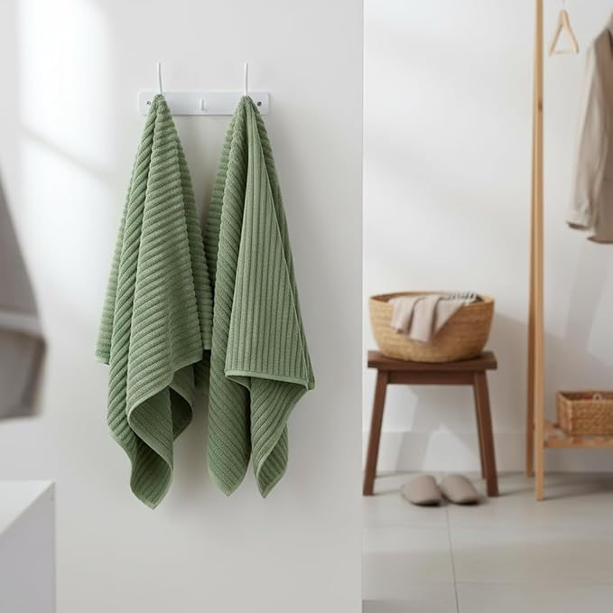 Extra Large Bath Towel Set of 6 (40"x80"),Oversized Bath Sheet Super Soft Highly Absorbent Microfibers Quick Dry Luxry Shower Towel for Bathroom Spa Gym Hotel Yoga(Sage Green, 6Piece)