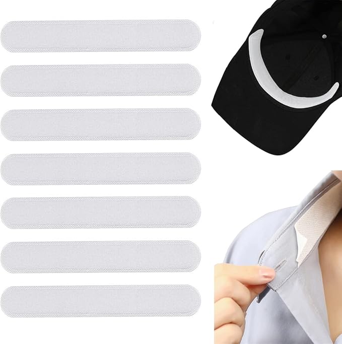 erioctry 40PCS White Disposable Collar Protectors - Self-Adhesive Sweat Pads for Shirts Invisible Neck Liners Hat Cleaners Prevent Sweat Stains Keep Clothes Fresh for Men Women