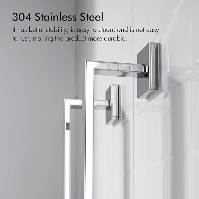 BANOLUX Towel Rack, 12-Inch Single Towel Bars for Bathroom, Towel Racks for Bathroom Wall Mounted SUS304 Stainless Steel Hand Towel Holder Heavy Duty, Chrome Towel Bar 2 Pack, A7-TB-PC-12IN-2PACK