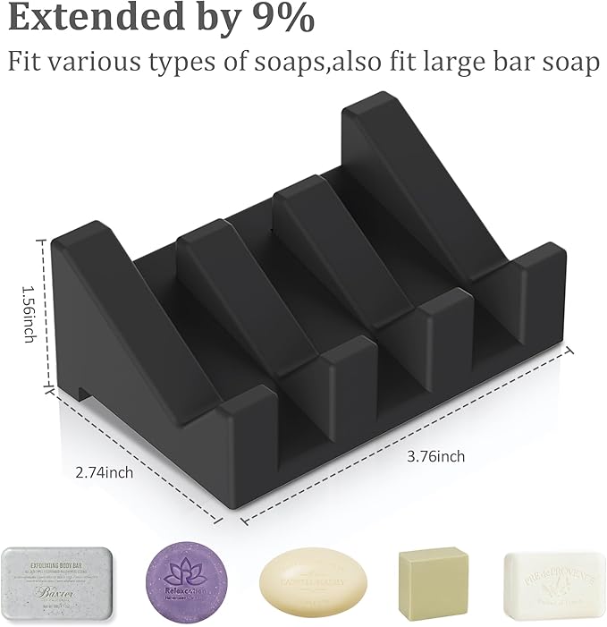 Silicone 3pcs Shower Soap Holder Bathtub Soap Dish Keeps Soap Bar Dry