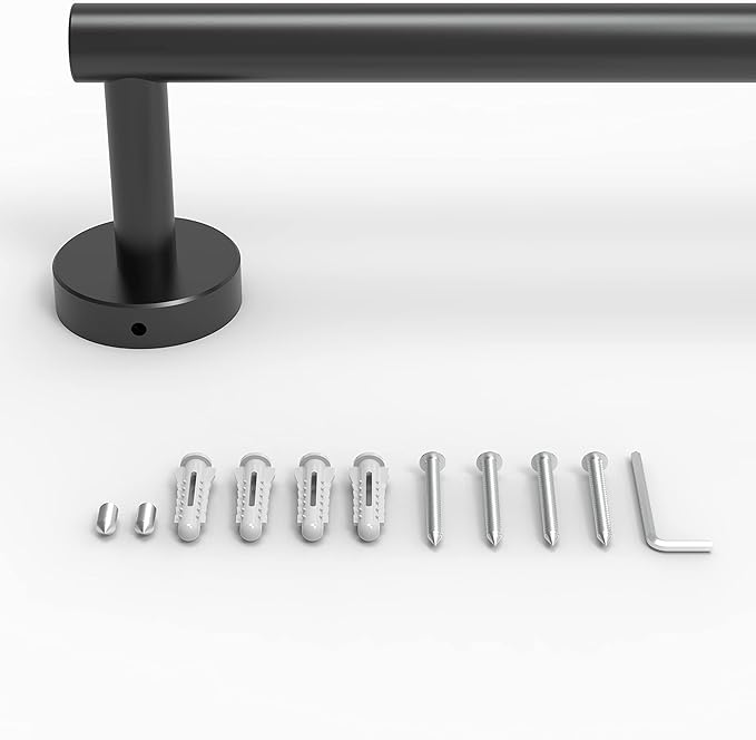 RARXTR 12 Inches Matte Black Towel Bar for Bathroom Kitchen Hand Towel Holder Dish Cloths Hanger SUS304 Stainless Steel RUSTPROOF Wall Mount (Matte Black 12-inch)