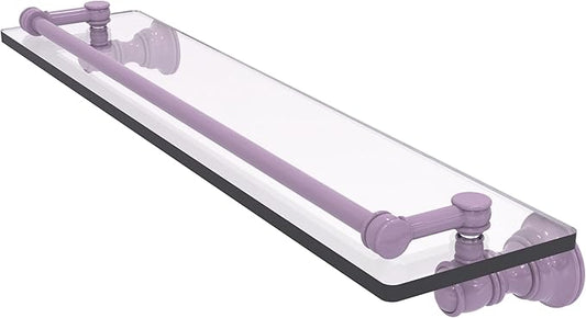 Allied Brass CL-1-22-GAL-LVN Carolina Collection 22 Inch Glass Shelf with Gallery Rail, Lavender