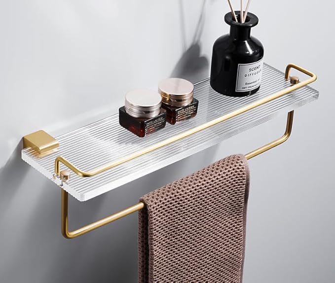 Towel Rack Toilet Golden Bath Towel Holder Bathroom Towel Pendant Set with Pole 50 Length