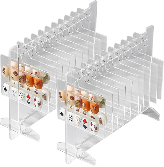 Hapivida 2Pcs Nail Art Display, Acrylic Hanging Transparent Nail Hanger Display Stand Nail Sample Display Stand with 10pcs Hanger