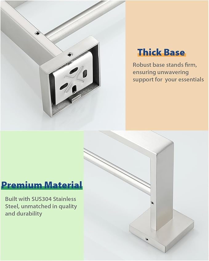 Alise Double Towel Bar, 32" SUS304 Stainless Steel Towel Racks for Bathroom, Long Bathroom Towel Rack Wall Mounted, Heavy Duty Towel Holder, Brushed Nickel