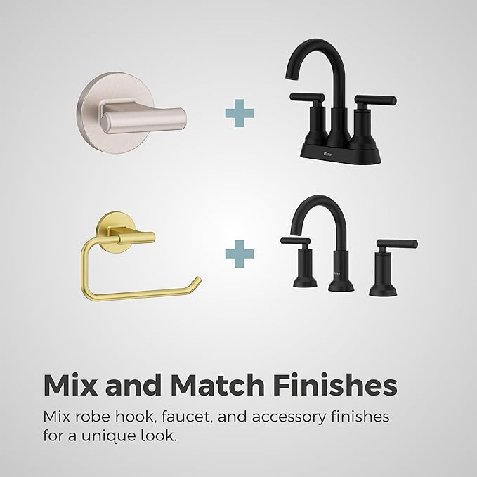 Pfister Capistrano Towel Hook, Bathroom Towel & Robe Hook, Wall-Mounted, Screw-in, Brushed Gold Finish, BRHCSO0BG
