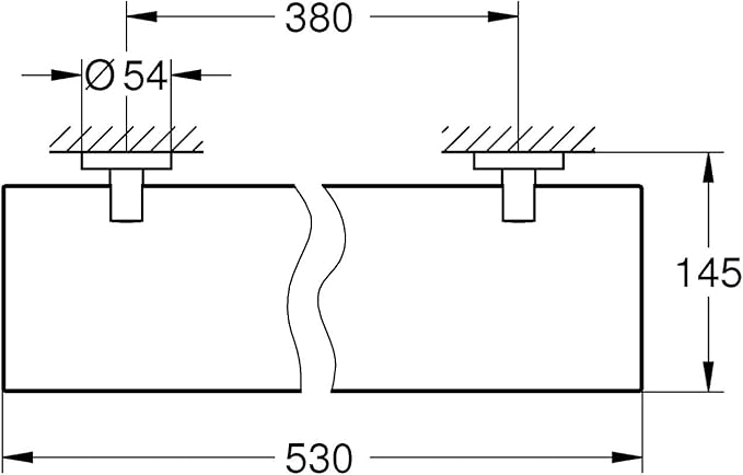 GROHE 40799001 Essentials Glass Shelf 380mm, Starlight Chrome