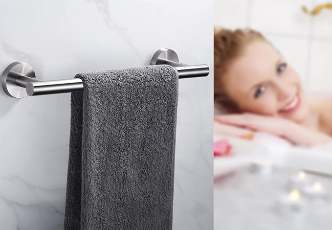 12 Inch Towel Bar for Bathroom 9/12/16/24/28/33 Inch Kitchen Hand Towel Holder Brushed Nickel SUS304 Stainless Steel RUSTPROOF Wall Mount Towel Rod (1, Brushed Nickel, 12 Inch)