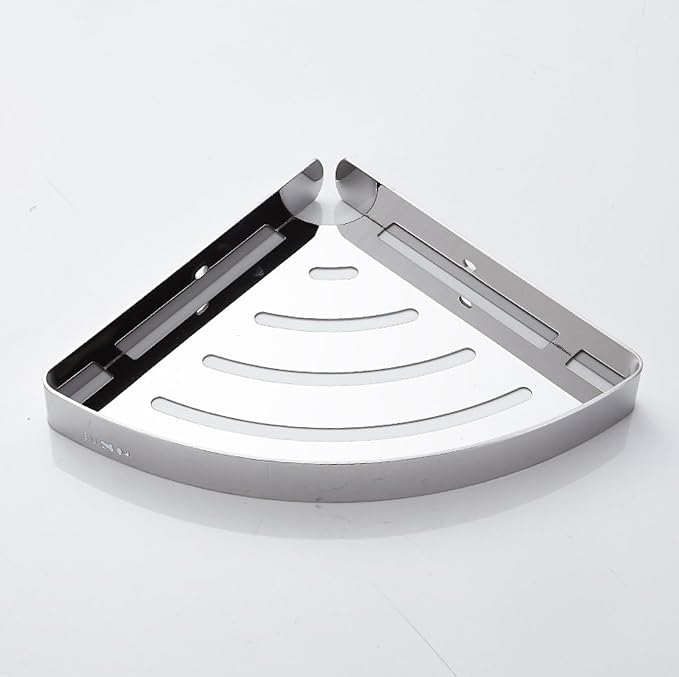 Bathroom Triangular Shelf Toilet Corner Storage, Mirror Small Triangle Single-Layer with Hook