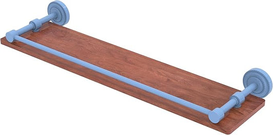 Allied Brass DT-1-22-GAL-IRW-FTB Dottingham Collection 22 Inch Solid IPE Ironwood Shelf with Gallery Rail, Flat Troll Blue