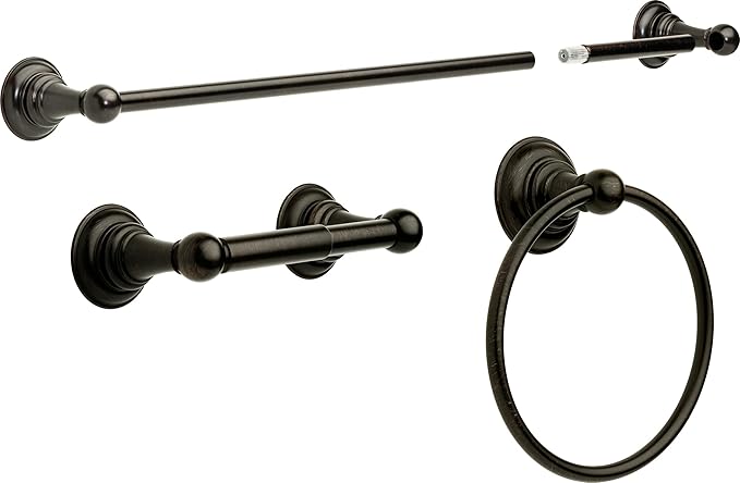 DELTA Providence Adjustable -towel Bar Accessory Set, Venetian Bronze -bathroom -towel Holder, -bathroom Accessories, PRO63-VBR