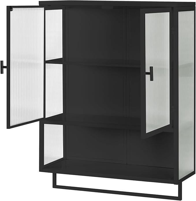 Medicine Cabinet,Medicine Cabinets for Bathroom with Mirror Doors Shelf,Bathroom Cabinet Wall Mounted Wooden Bathroom Storage Cabinet Bathroom Cabinet Kitchen (Black4)