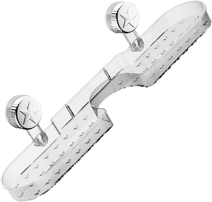 ljhnba Space Saving Suction Cup Storage Rack Toiletries Holder Shelf Bathroom Organiser for Shampoo and Small Accessories