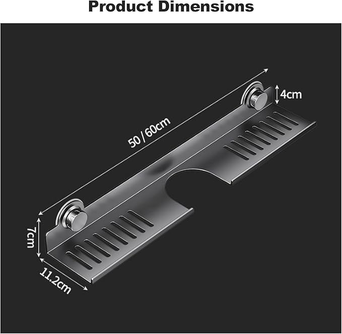 Suction Cup Bathroom Organizer, Over The Sink Soap Dispenser Holder, No Drill Wall Mounted Shelf for Bathroom Vanity, Kitchen Sink, Countertop Storage,50cm