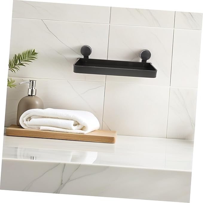 Ipetboom Suction Cup Bathroom Shelf Organizer Floating Storage for Toiletries Makeup No Drilling Required Easy Installation Stylish Dependable for