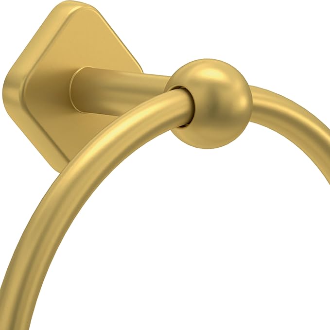 Franklin Brass Gainesville (1-Pack) Hand Towel Holder Satin Gold Towel Racks for Bathroom Wall Round Towel Ring Holder for Bath Towel Hanger for Kitchen, Bathroom Accessories GNV46-SG