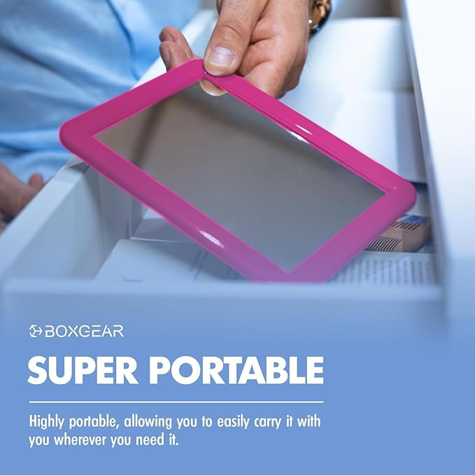 Boxgear Magnetic Locker Mirror, Makeup Mirrors - 5" x 7"- for School Locker, Bathroom, Household Refrigerator, Locker Accessory, Workshop Toolbox or Office Cabinet (Pink)