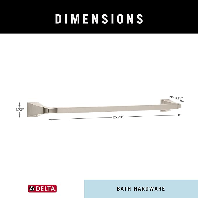 DELTA FAUCET 75124-SS Dryden Towel Bar, 24", Stainless