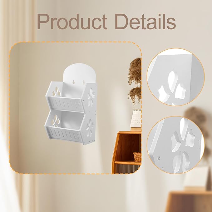 Wall Mounted Bathroom Shelf Makeup Container Storage Bin Kitchen Spice Shelf for Bedroom , double layer